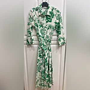 Zara Floral Green and White Women's Dress